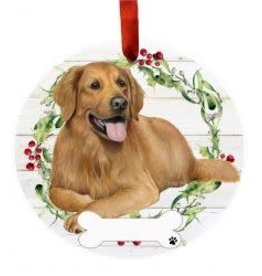 E and S GOLDEN RETRIEVER BODY WREATH ORNAMENT