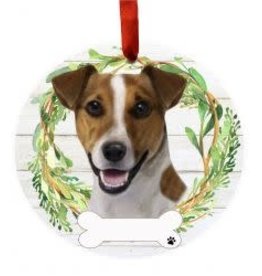 E and S JACK RUSSELL WREATH ORNAMENT