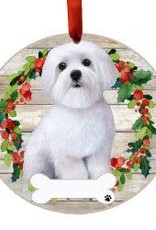 E and S MALTESE BODY WREATH ORNAMENT