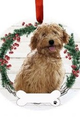 E and S GOLDENDOODLE, RUST WREATH ORNAMENT