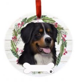 E and S BERNESE MOUNTAIN DOG WREATH ORNAMENT