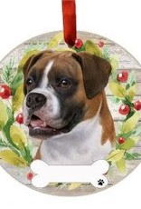 E and S BOXER UNCROPPED WREATH ORNAMENT