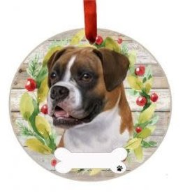 E and S BOXER UNCROPPED WREATH ORNAMENT