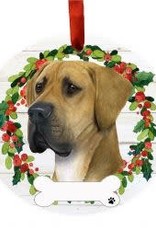 E and S GREAT DANE UNCROPPED WREATH ORNAMENT