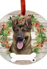 E and S GERMAN SHEPHERD WREATH ORNAMENT