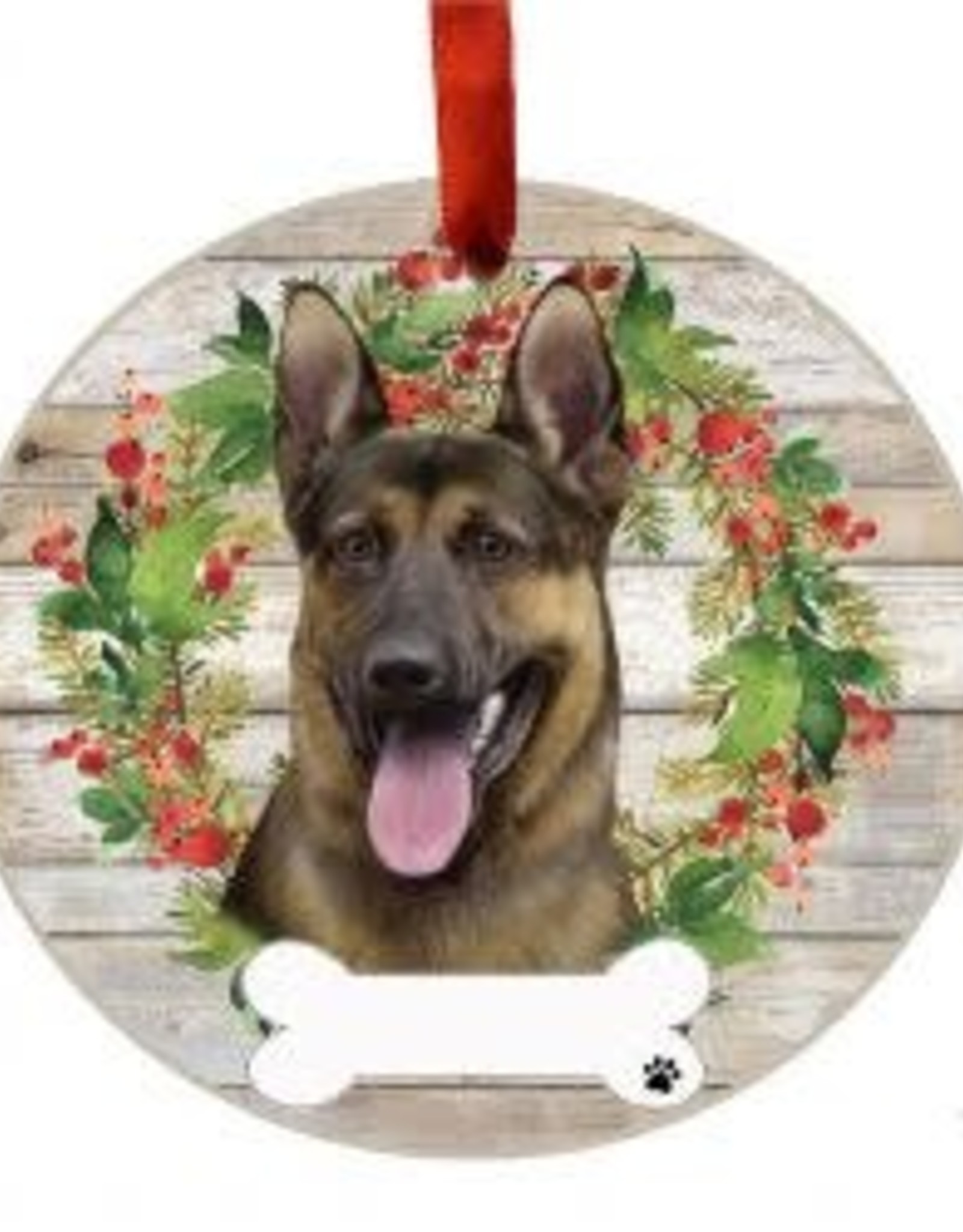 E and S GERMAN SHEPHERD WREATH ORNAMENT