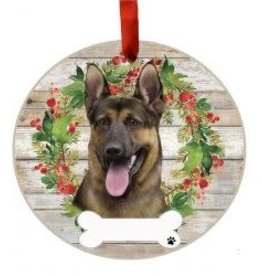 E and S GERMAN SHEPHERD WREATH ORNAMENT