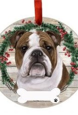 E and S BULLDOG WREATH ORNAMENT