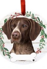 E and S GERMAN SHORTHAIRED POINTER WREATH ORNAMENT