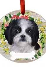 E and S SHIH TZU, BLACK WREATH ORNAMENT