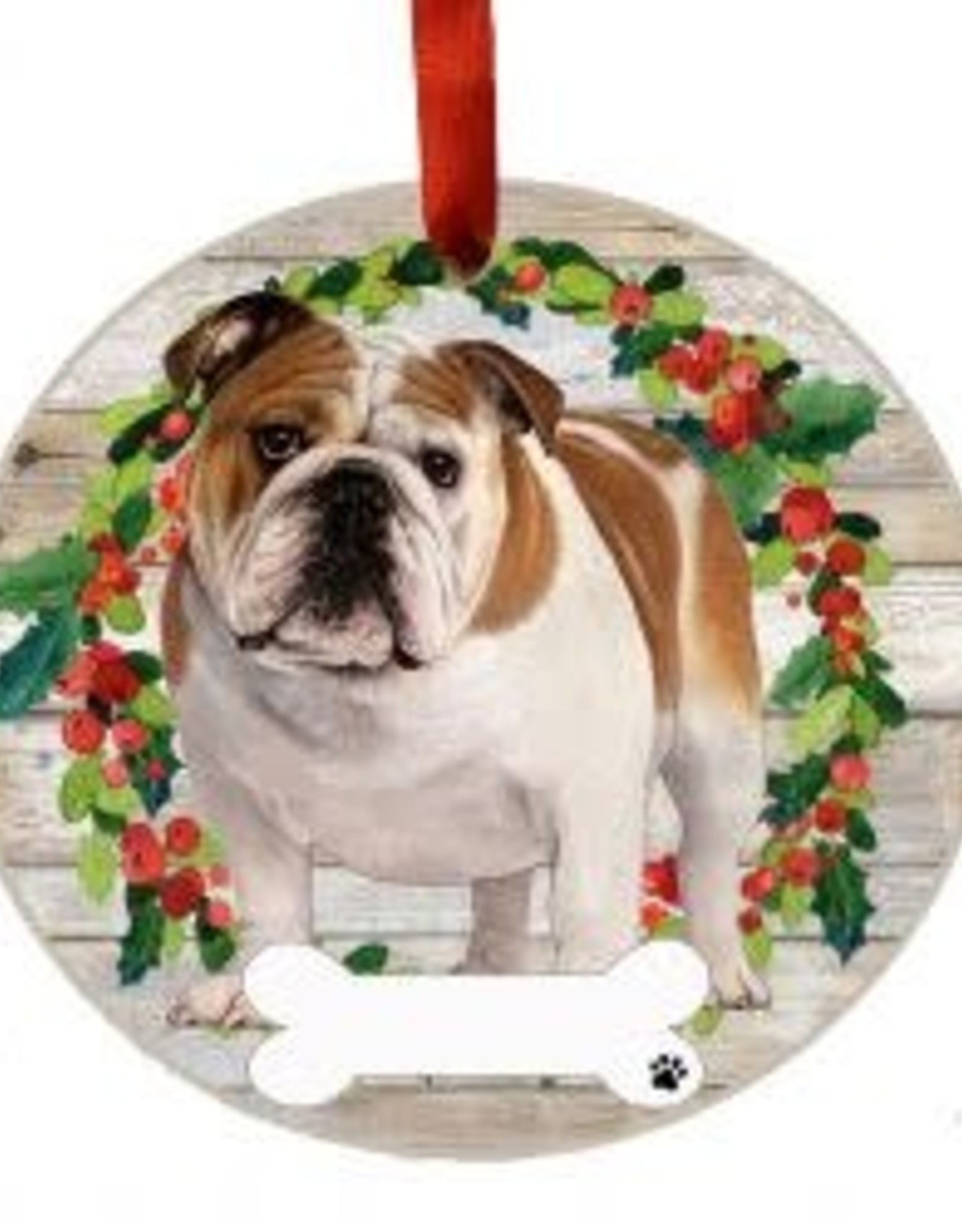 E and S BULLDOG BODY WREATH ORNAMENT