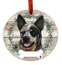 E and S AUSTRALIAN CATTLE DOG WREATH ORNAMENT