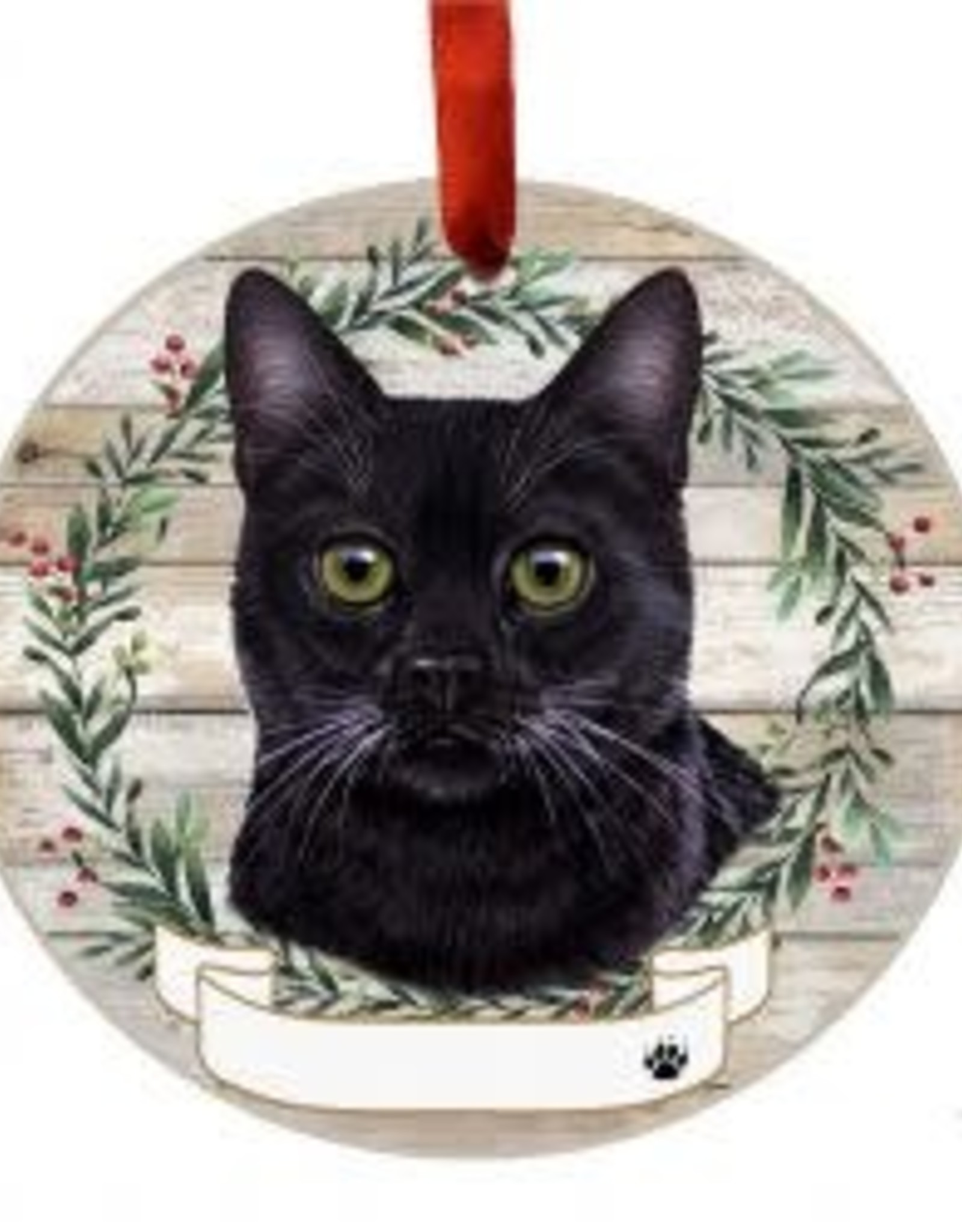 E and S CAT WREATH ORNAMENT