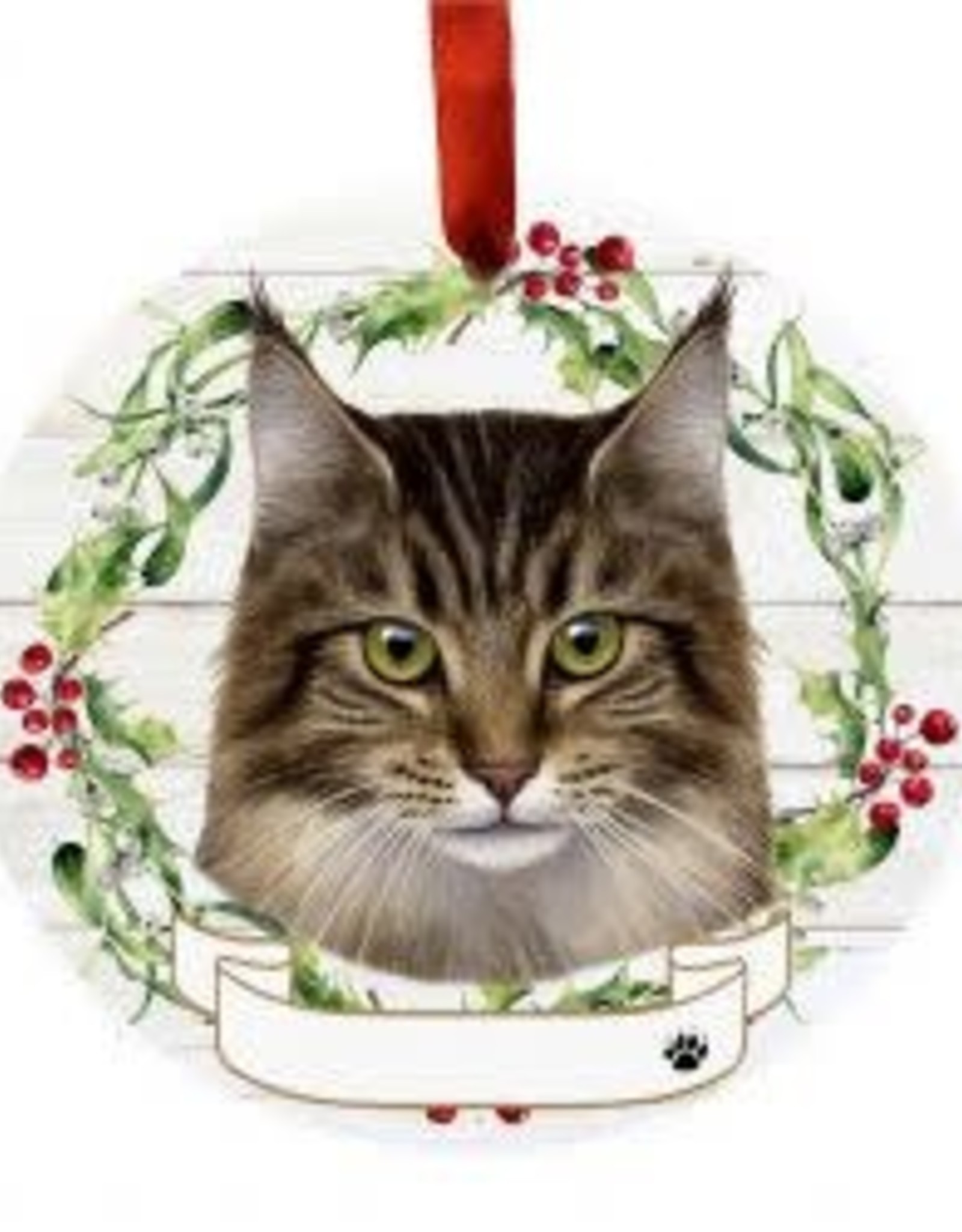 E and S CAT WREATH ORNAMENT