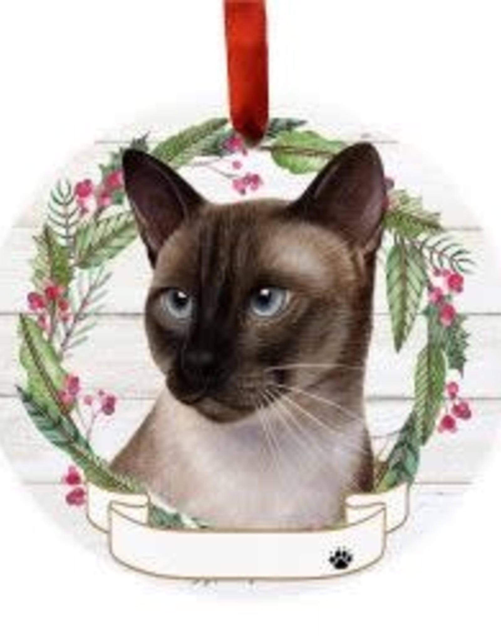 E and S CAT WREATH ORNAMENT