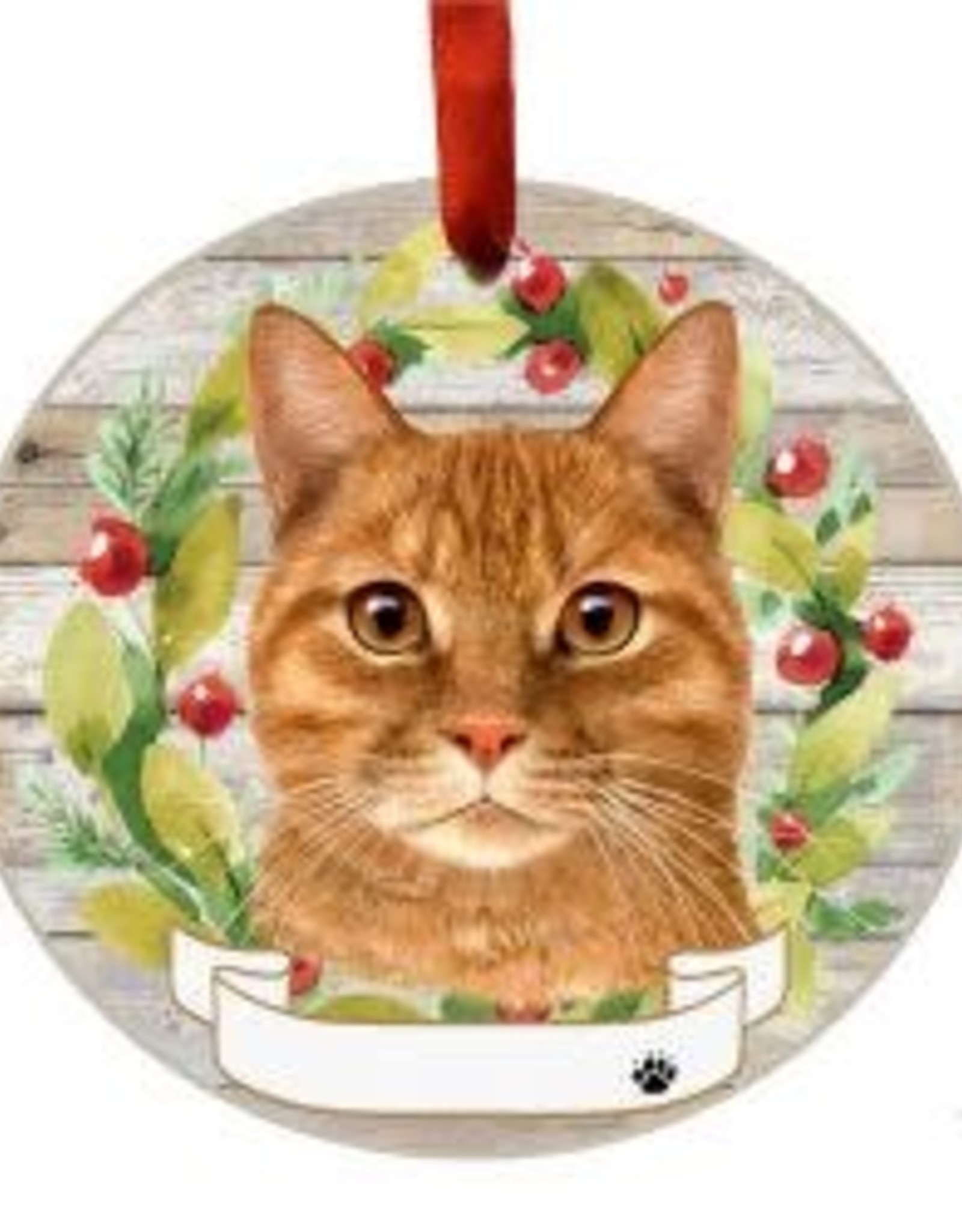 E and S CAT WREATH ORNAMENT