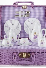 Delton PURPLE DANCER BASKET PORCELAIN TEA SET