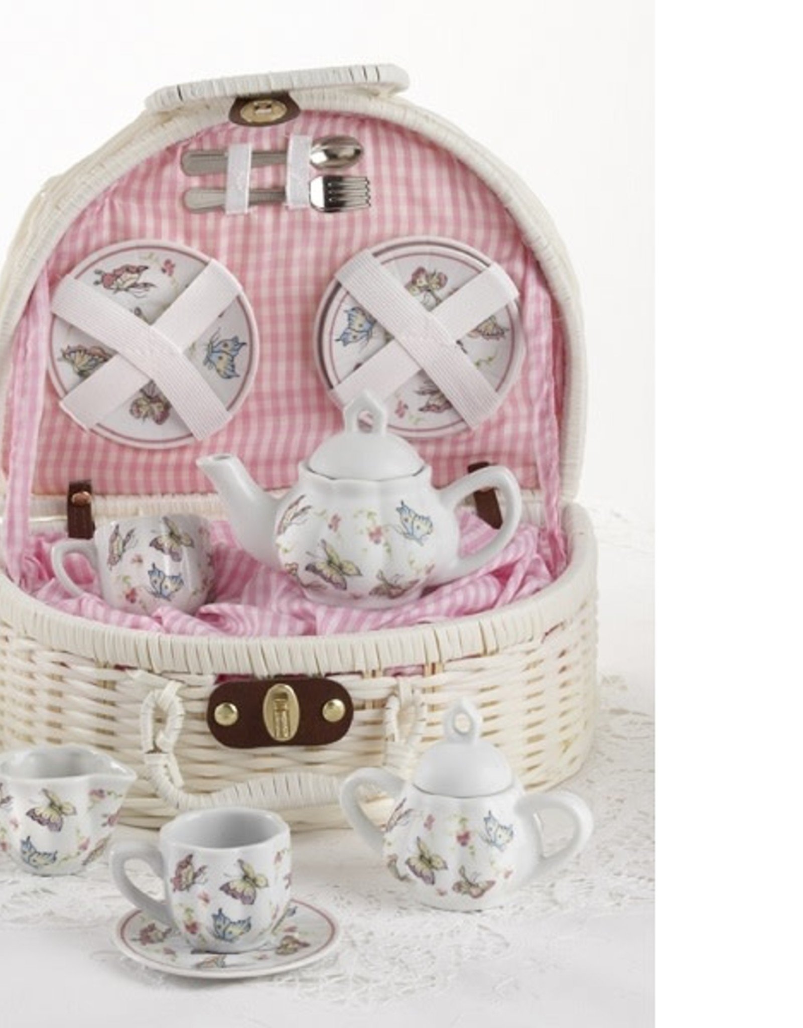 Delton BUTTERFLY  BASKET PORCELAIN TEA SET