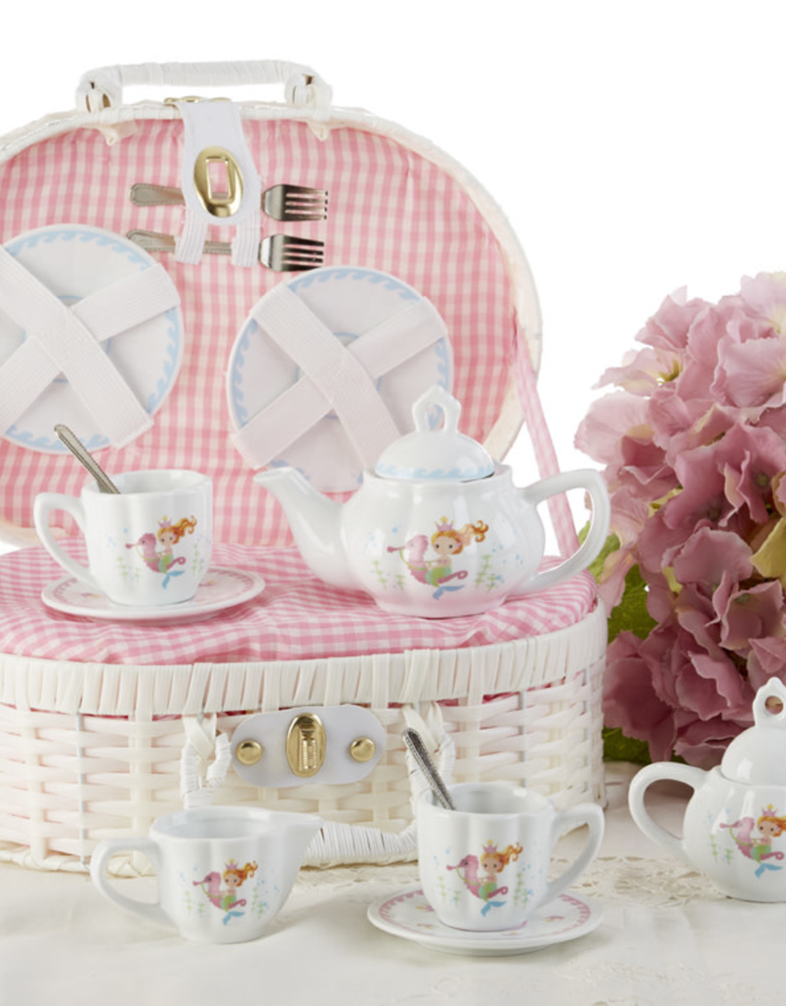 Delton/// MERMAID BASKET PORCELAIN TEA SET