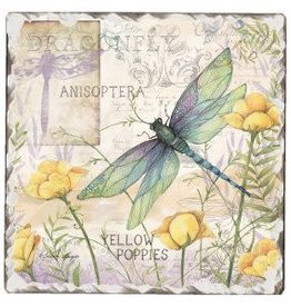 Counter Art / Highland Graphics DRAGONFLY POPPIES COASTER