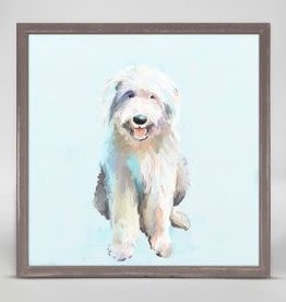 Oopsy Daisy / Green Box ENGLISH SHEEP DOG FRAMED CANVAS