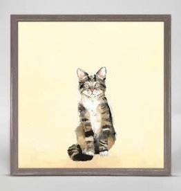 Oopsy Daisy / Green Box TABBY ON YELLOW FRAMED CANVAS