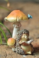 Top Land Trading HEDGEHOG READING BOOK UNDER MUSHROOM