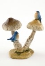 Top Land Trading BLUEBIRDS ON MUSHROOM