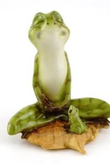 Top Land Trading YOGA FROG IN MEDITATION LOTUS POISE WITH BABY FROG