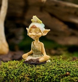 Top Land Trading GARDEN PIXIE MEDITATING WITH FROG