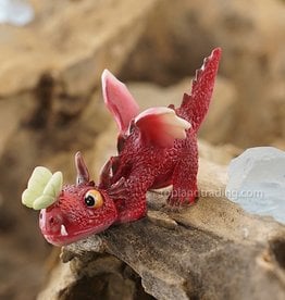 Top Land Trading MINI RED DRAGON PLAYING WITH BUTTERFLY