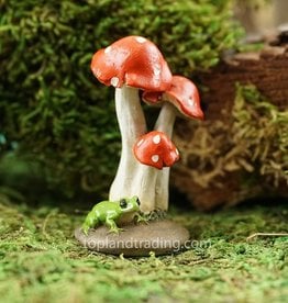 Top Land Trading MINI FROG WITH RED MUSHROOMS