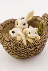 Top Land Trading BUNNIES IN BASKET W/ CARROT