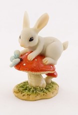 Top Land Trading BUNNY ON MUSHROOM W/ BUTTERFLY