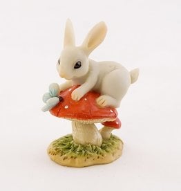 Top Land Trading BUNNY ON MUSHROOM W/ BUTTERFLY