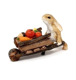 Top Land Trading RABBIT PUSHING WHEELBARROW