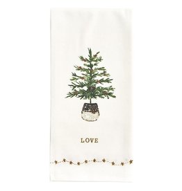 Balsam and Berry Tree Linen Hand Towel