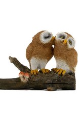 Top Land Trading OWL LOVERS ON TREE LOG