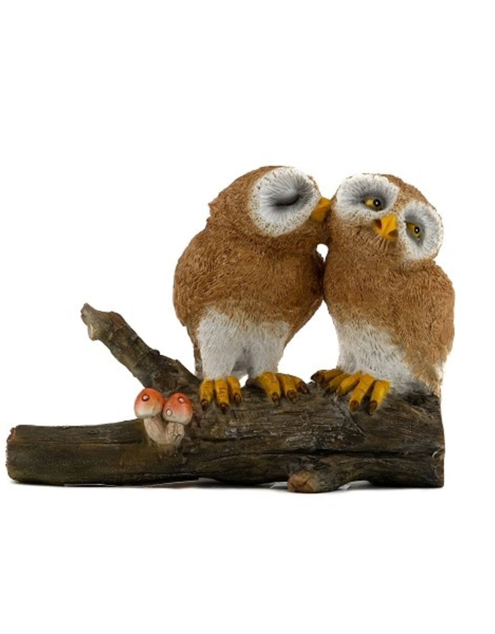 Top Land Trading OWL LOVERS ON TREE LOG