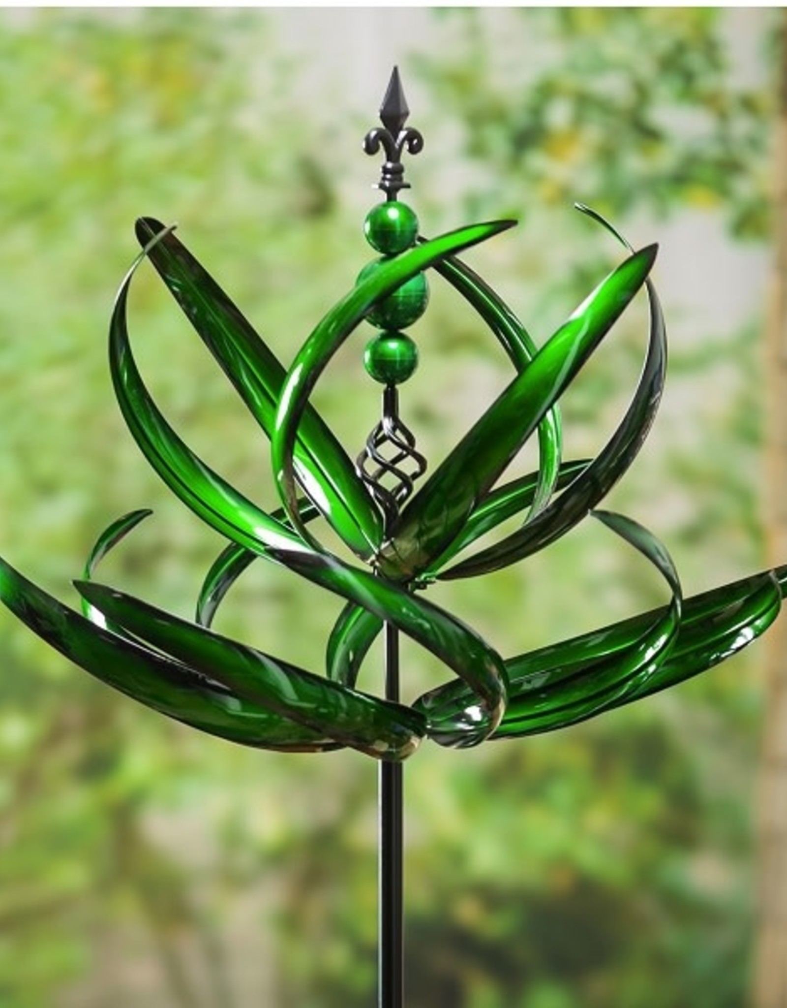 Evergreen GREEN WAVES IN MOTION WIND SPINNER