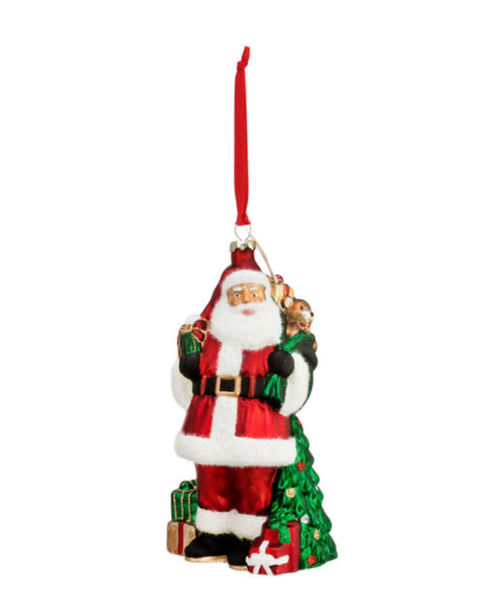 Demdaco BLOWN GLASS SANTA ORNAMENT