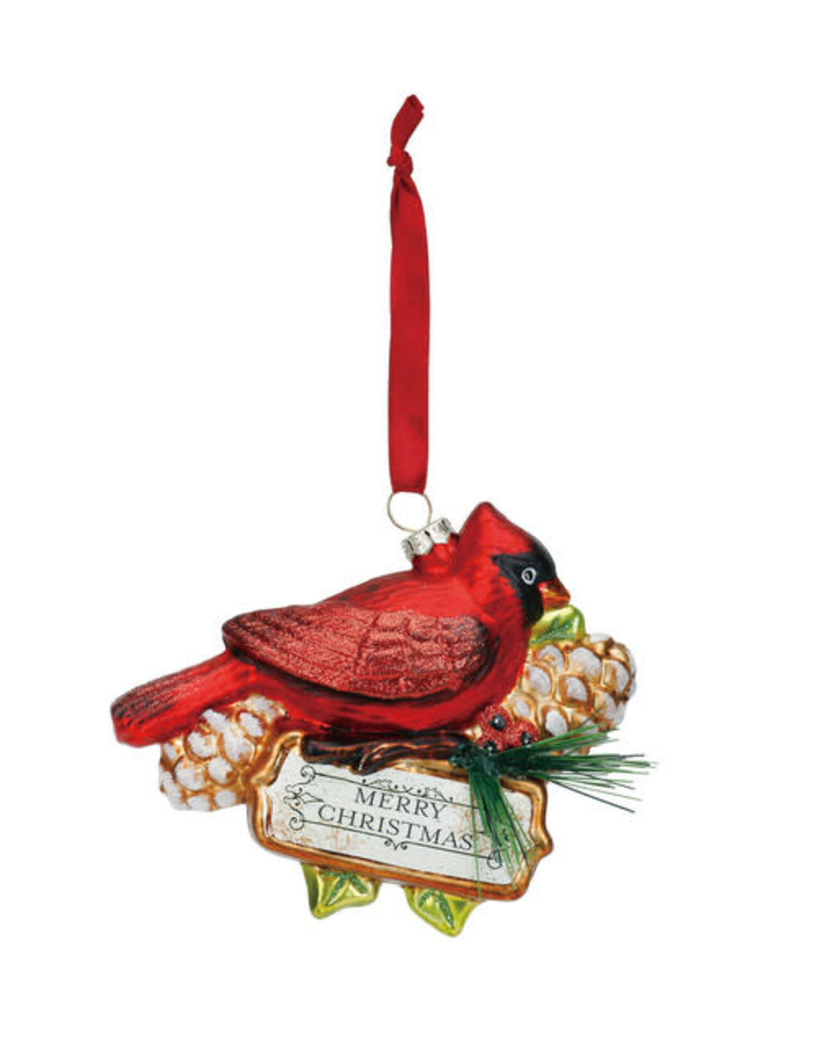 Demdaco BLOWN GLASS CARDINAL ORNAMENT