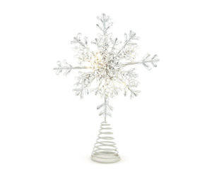 LIT BEADED SNOWFLAKE TREE TOPPER - Schoolhouse Earth