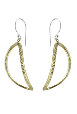 Sita BRASS ETCHED CURVED OVAL EARRING