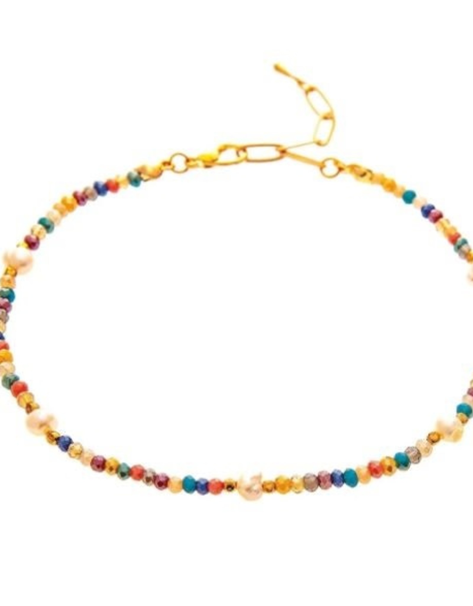 Rain Jewelry MULTI PEARL GLASS BEAD ANKLET