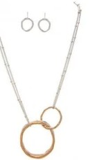 Rain Jewelry TWO TONE CONNECTED RINGS NECKLACE SET