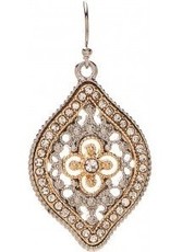 Rain Jewelry TWO TONE CRYSTAL FILIGREE ELLIPSE EARRING Rain Jewelry TWO TONE CRYSTAL FILIGREE ELLIPSE EARRING