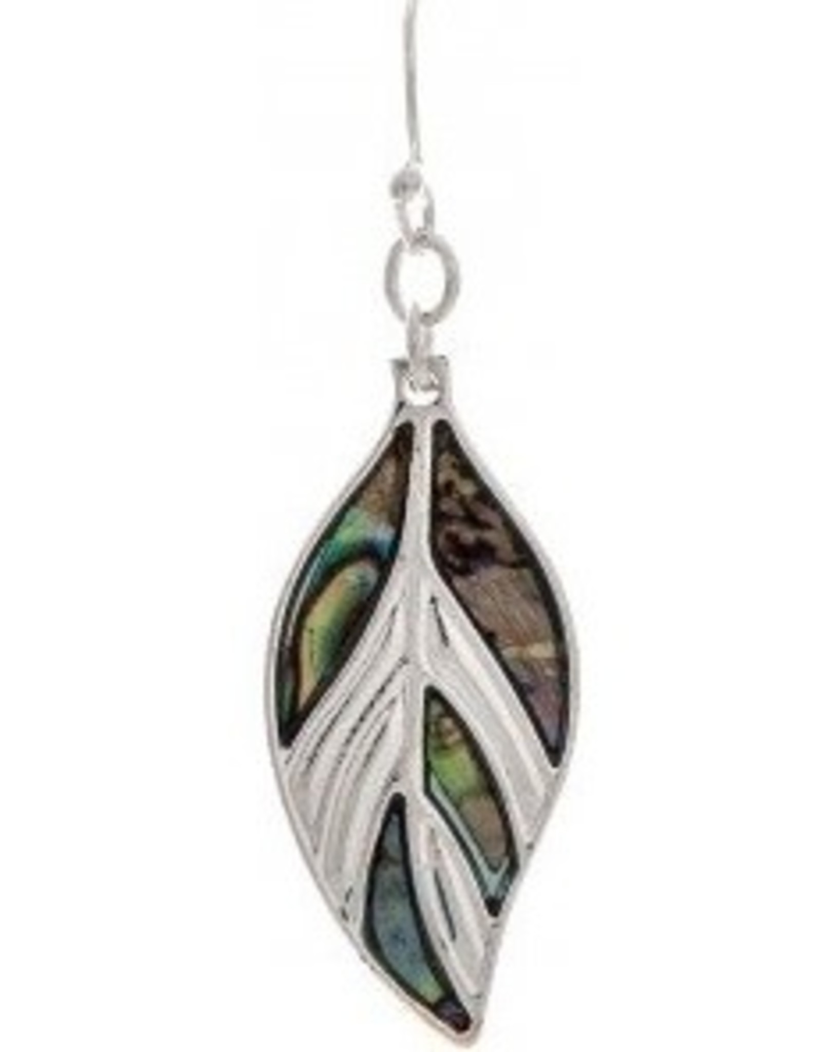 Rain Jewelry ABALONE VEINED LEAF EARRING