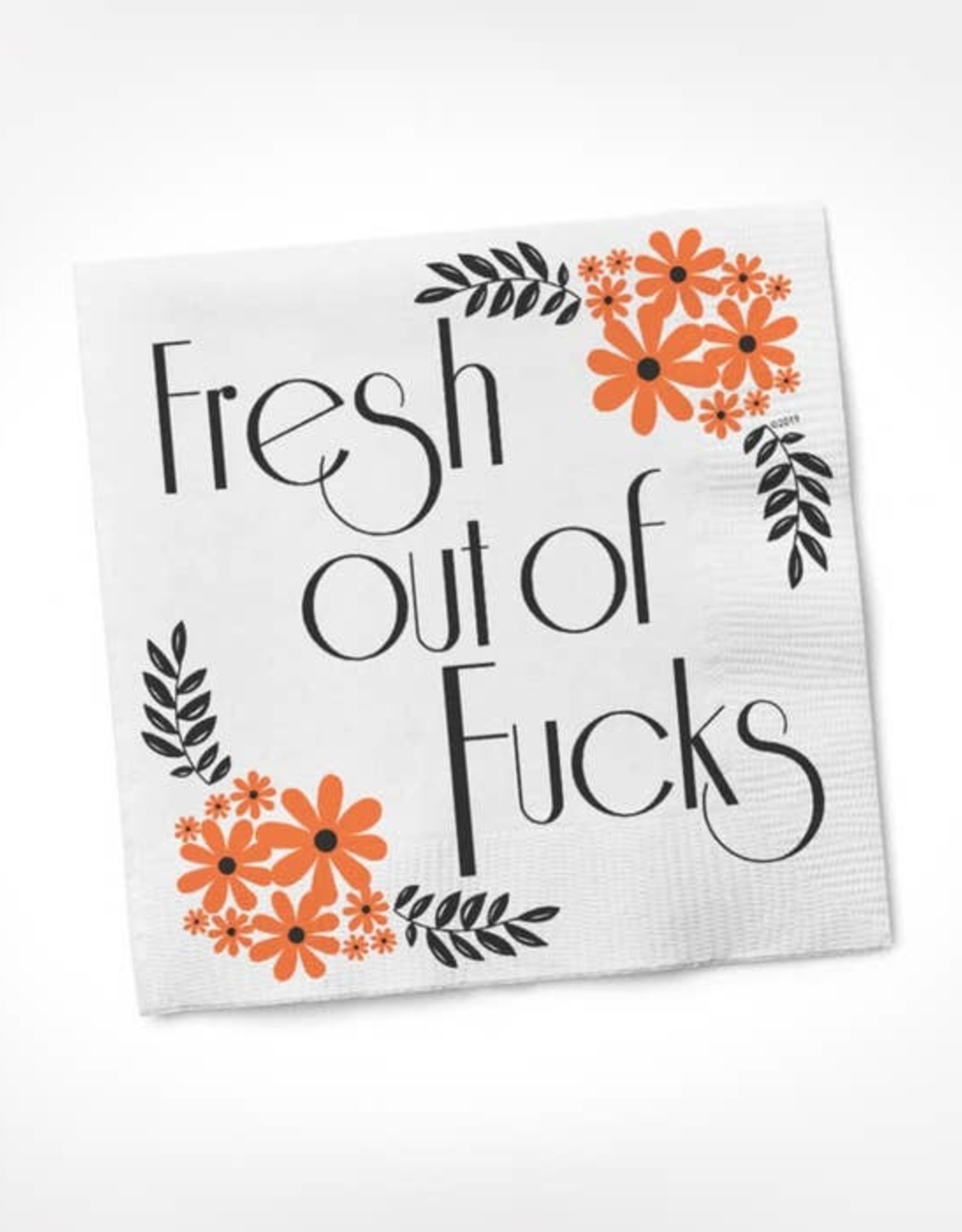 Twisted Wares FRESH OUT OF F*CKS COCKTAIL NAPKIN