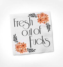 Twisted Wares FRESH OUT OF F*CKS COCKTAIL NAPKIN